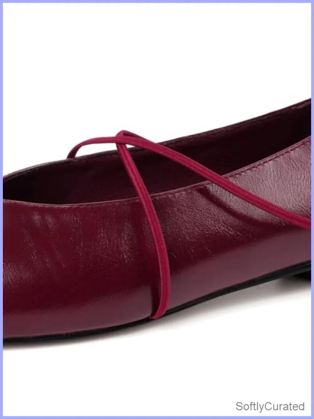 Women's Square Toe Ballet Flats Criss Cross Strap Mary Jane Slip On